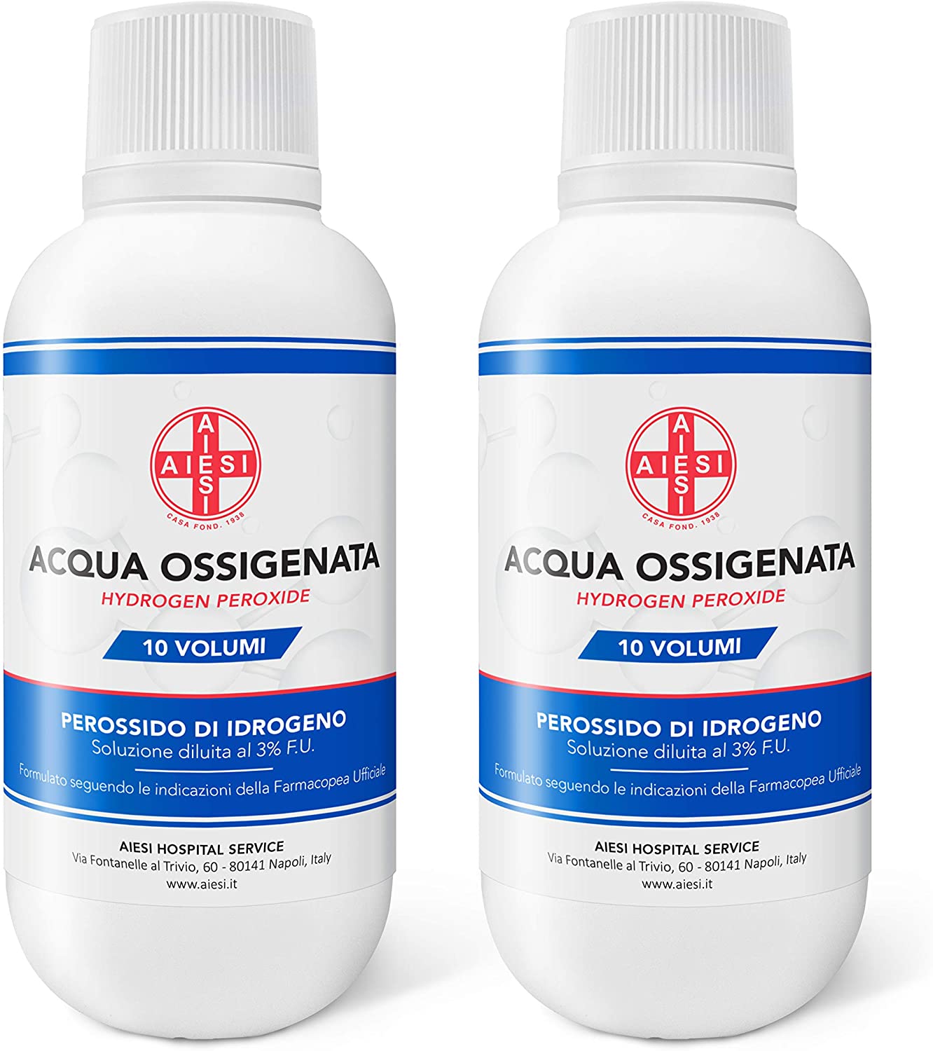 Acqua Ossigenata disinfettante 3% 10 volumi 250 ml - perossido di idrogeno  2 pz