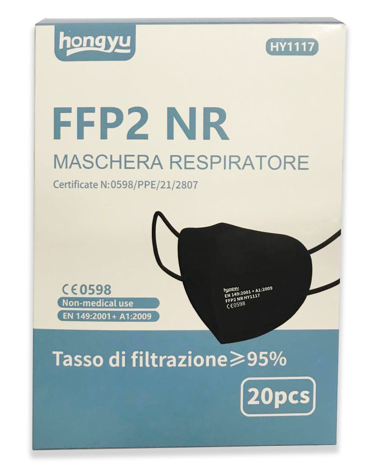 MASCHERINE FFP2 NERE IMBUSTATE SINGOLARMENTE MASCHERINA NERA CE CERTIFICATA